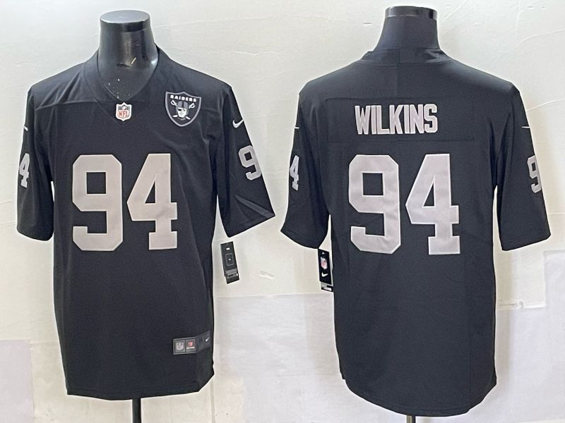 Men 2025 Nike Oakland Raiders #94 Wilkins black Limited NFL Jersey style 02